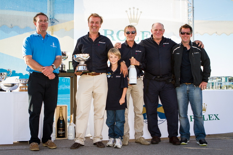 Hong Kong Cup for first in IRC Zero. Pace. TP 52. Johnny Vincent. Photo:RORC/Tom Gruitt. Photo:Full Copyright.