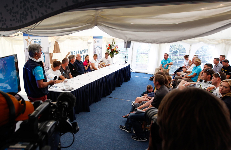 The Press Conference underway at the Royal Corinthian Yacht Club