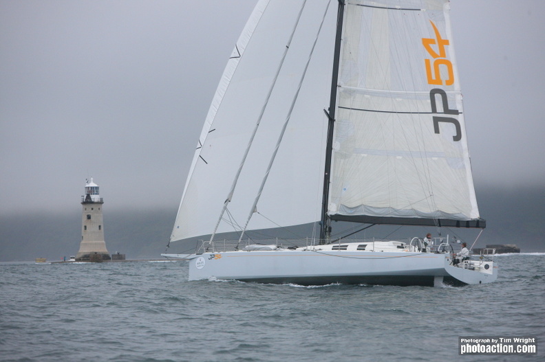 A JP 54 approaches the finish line