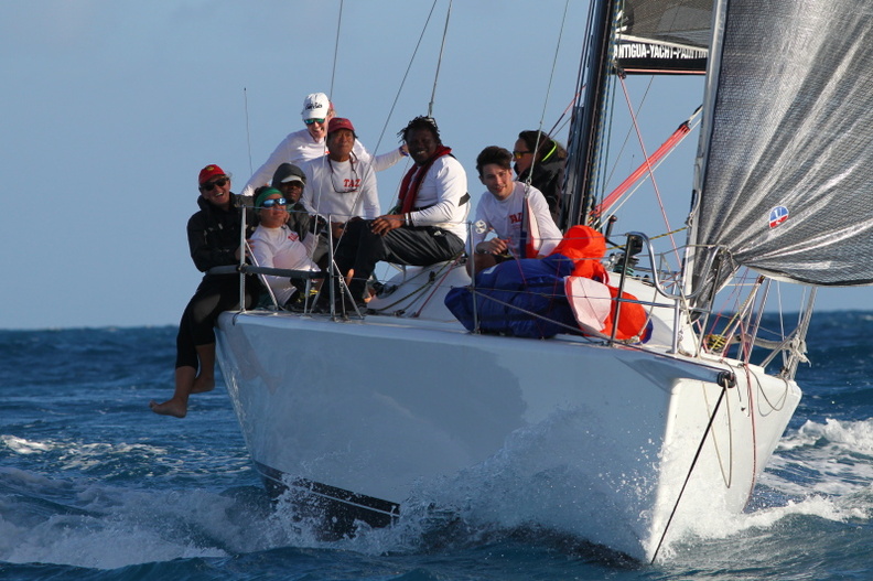 Taz crew enjoying the ride, at Barbuda
