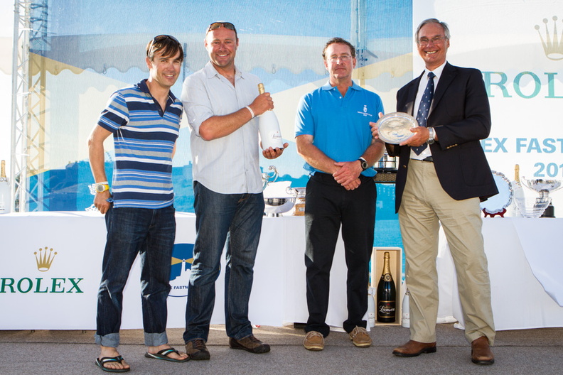 West Mersea Yacht Club Trophy for first in IRC One. Magnum 3. Ker 40. Andrew Pearce. Photo:RORC/Tom Gruitt. Photo:Full Copyright