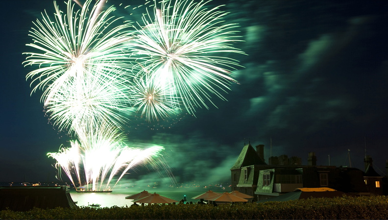 Fireworks in front of the Royal Yacht Squadron