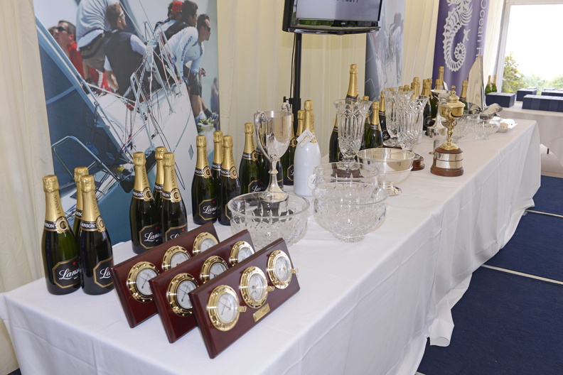 The trophies, Lanson Champagne and glassware