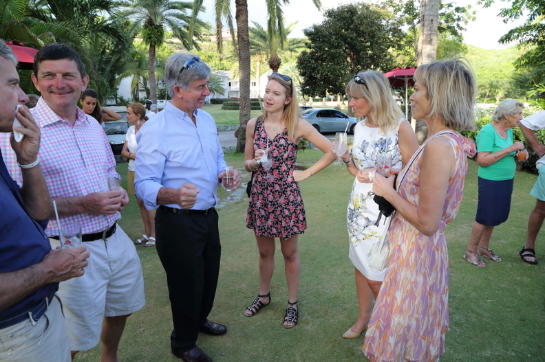 Eddie and Sue Warden Owen enjoy catching up with Peter Smith, skipper of Kingfisher, and guests in a relaxed atmosphere