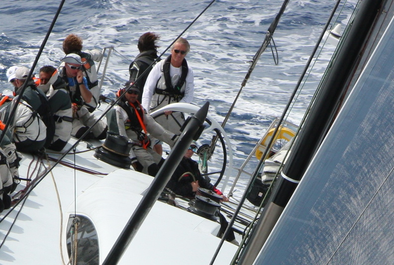Mike Slade at the helm of ICAP Leopard start of the Royal Ocean Racing Club_s Caribbean 600 1G3E0427.JPG