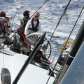 Mike Slade at the helm of ICAP Leopard start of the RORC Caribbean 600