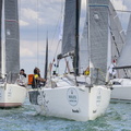 The JPK 10.10 Raging Bee owned and skippered by Louis-Marie Dussere at the start of the race
