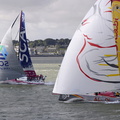 Volvo 65s SCA, skippered by Sam Davies, and Azzam, skippered by Ian Walker