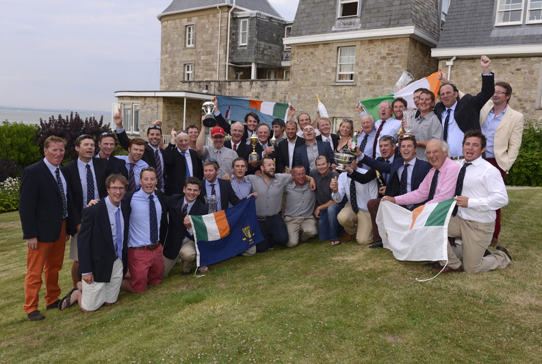 The Irish team gather in the RYS grounds to celebrate