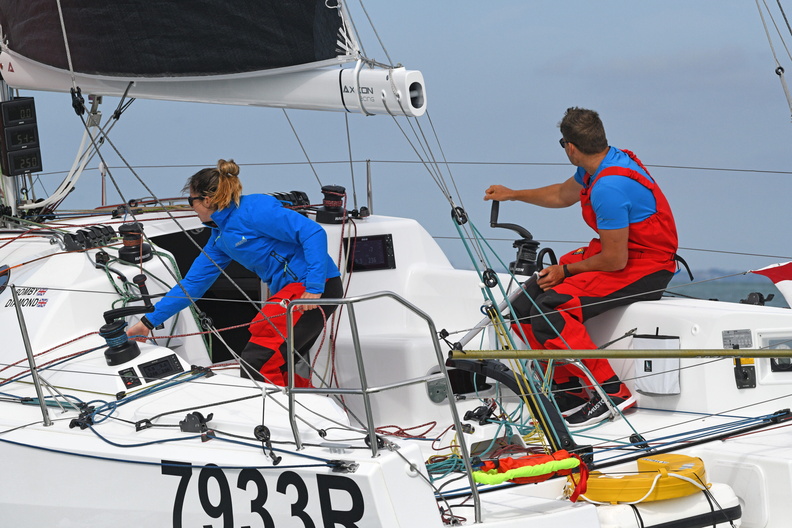 Henry Bomby and Hannah Diamond sail doublehanded on Fastrak XII
