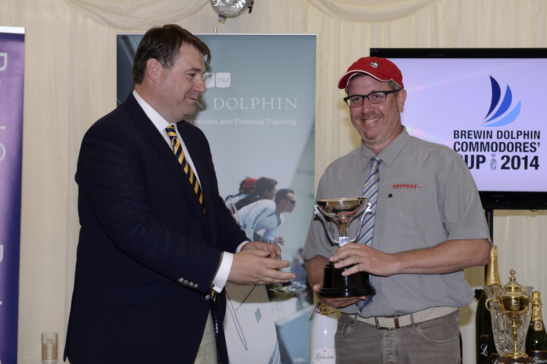 Marc Glimcher, owner of Catapult, is presented with the Gamboa Cup for best individual points score