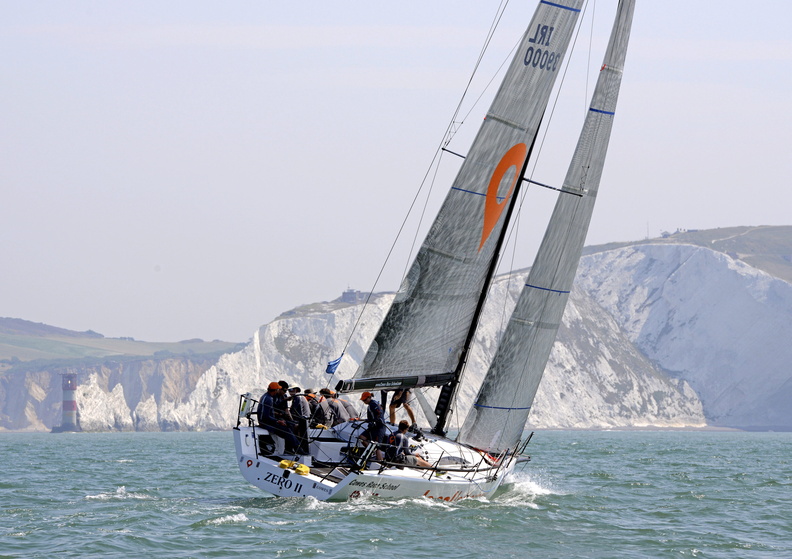 Localletterbox Zero II, the Cowes Race School boat sailed by James Gair in GBR White