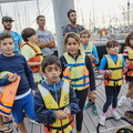 Young Opi sailors from Real Club Nautico de Arrecife visit the boats