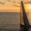 The Farr 100, Leopard, at sunset on the first day
