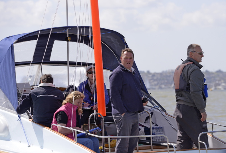 PRO Stuart Childerley and the Spearmint Start Boat Team