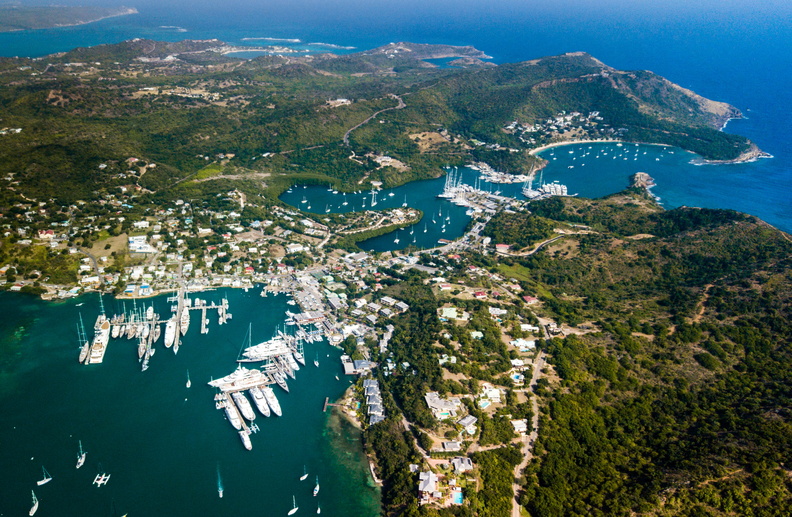 The instantly recognisable English and Falmouth Harbours of Antigua
