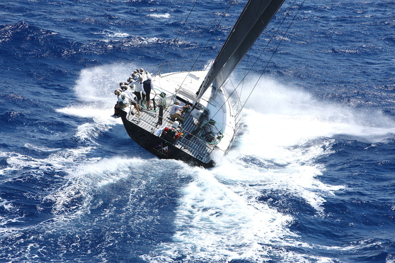 Hap Fauth's Maxi 72, Bella Mente at the start of the RORC Caribbean 600