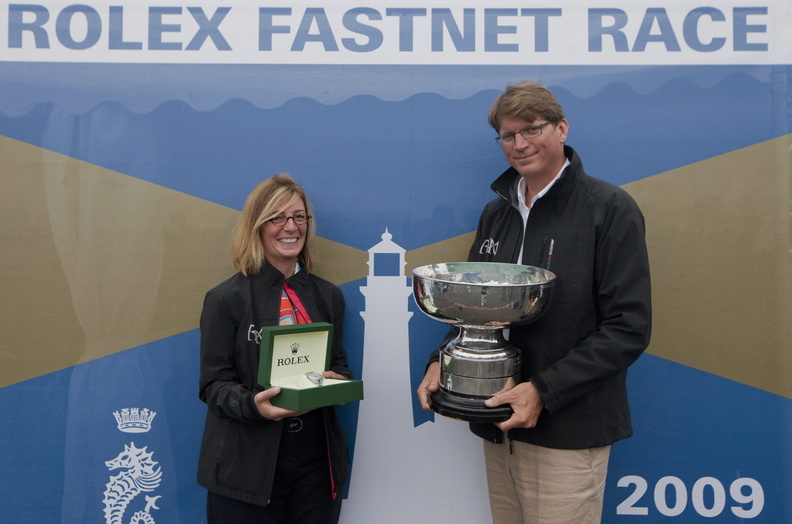 Rolex Fastnet Race Prizegiving at The Royal Citadel Barracks in Plymouth: Niklas Zennstrom, owner of Ran, overall winner.