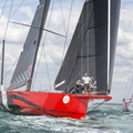 The 100ft Comanche, owned and skippered by Jim and Kristy Hinze Clark