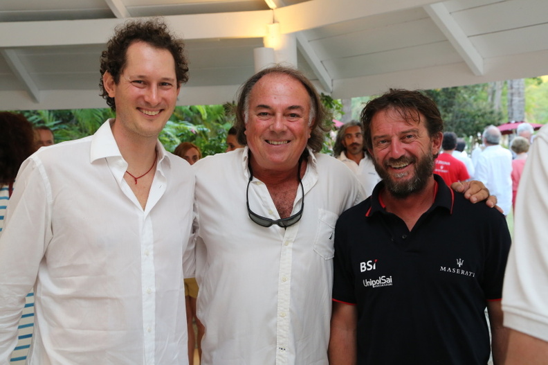 Left to right: President of Fiat, John Elkann (the Grandson and heir of Giovanni Agnelli), Carlo Falcone, Antigua Yacht Club Mar
