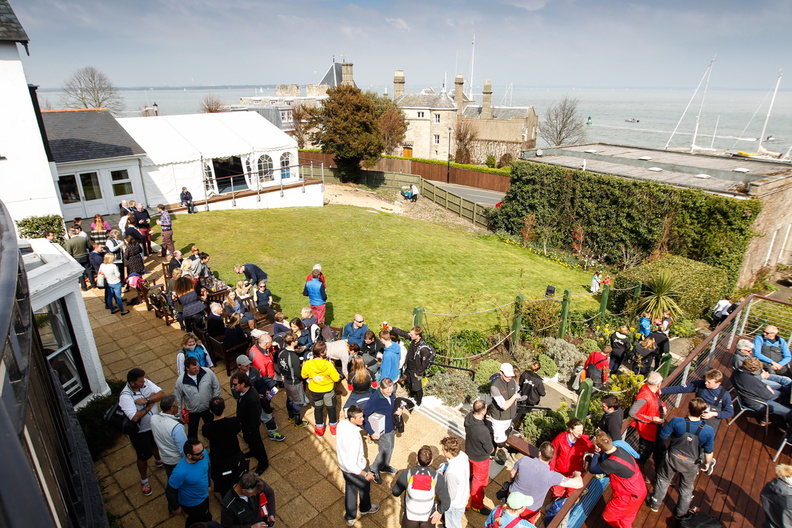 The grounds of the RORC Cowes Clubhouse, overlooking The Parade