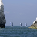 A sneak peek through the Needles at the oncoming yachts