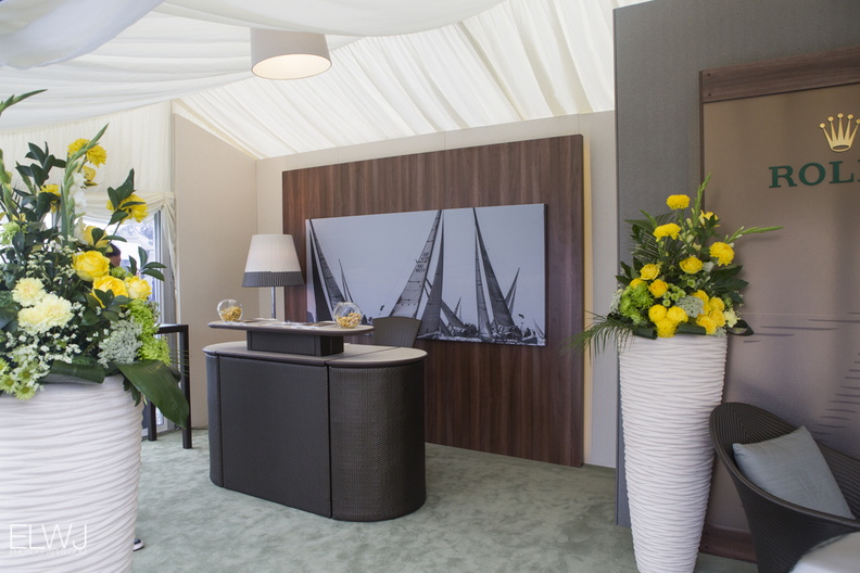 Inside the Rolex hospitality tent