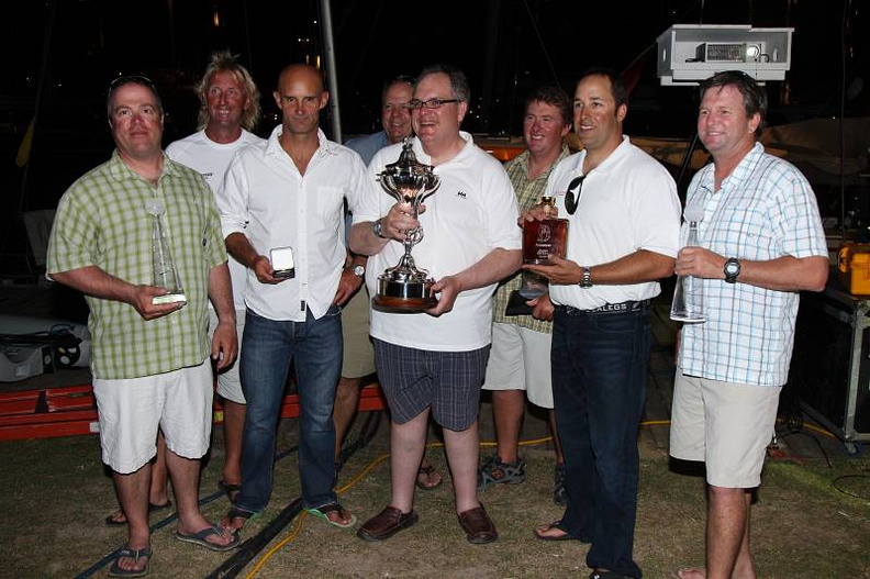 Privateer pose with their prizes after the prizegiving