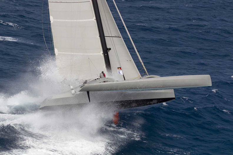 Peter Aschenbrenner's American 63ft trimaran, Paradox ©Tim Wright/Photoaction.com