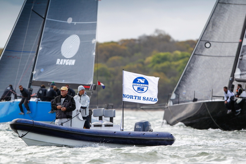 North Sails U team, Andreas Johanes and Sam Pearson from North Sails UK evaluate the fleet