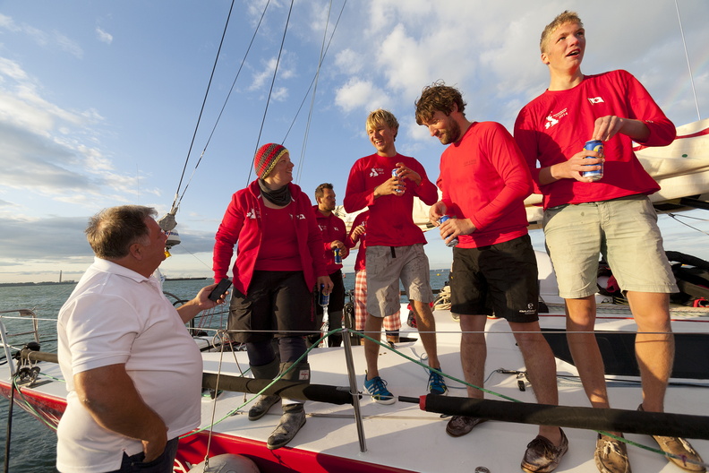 Haspa Hamburg's skipper, Katrin Hilbert, is interviewd by the RORC Media Team