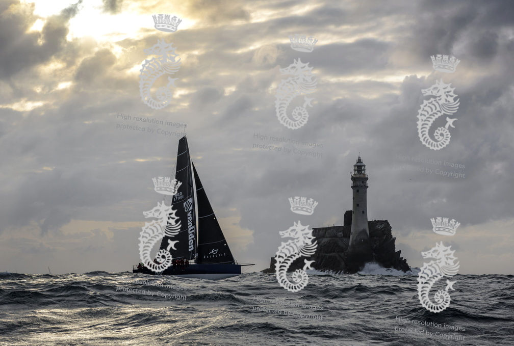 Light on The Water with Van Uden NED1700, Sailed By Gerd-Jan Poortman By The Fastnet Rock