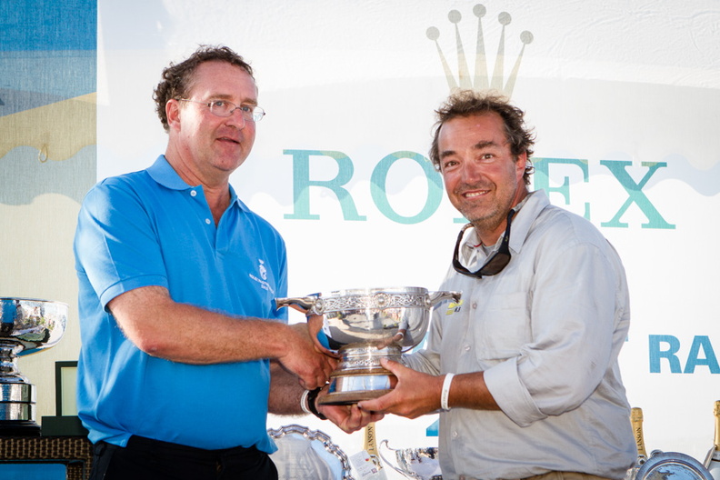 Gesture Trophy for first in IRC Canting Keel. Cartouche. Mach 45. Nicolas Groleau. Photo:RORC/Tom Gruitt. Photo:Full Copyright.