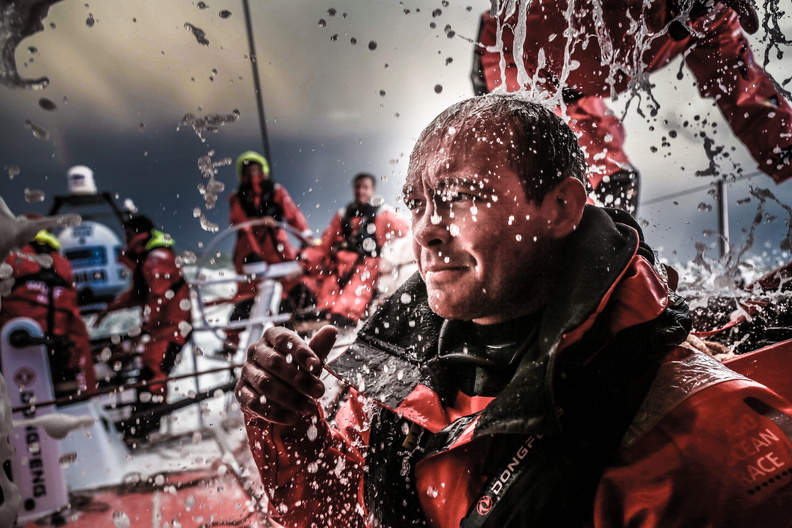 Crew onboard Dongfeng at the end of Day One