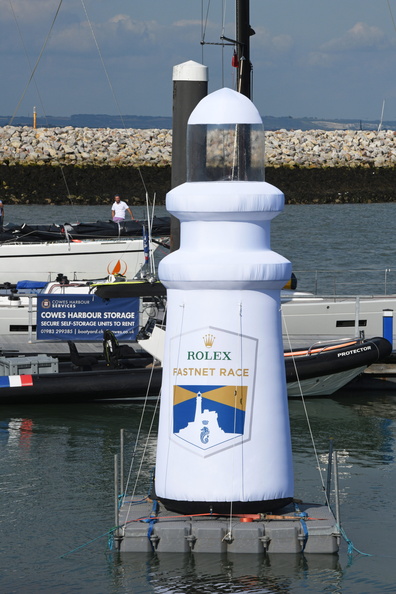 Inflatable Fastnet Rock erected by UKSA for free paddleboarding