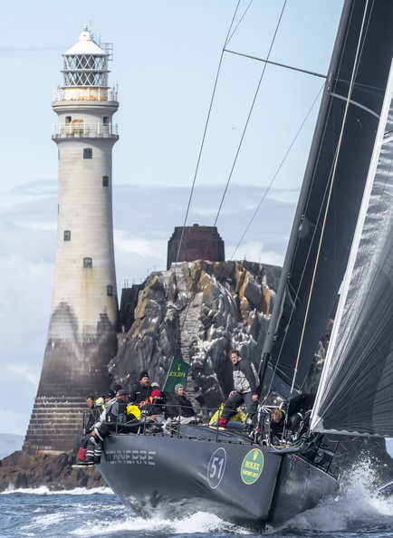 Piet Vroon's Ker 51, Tonnerre 4, complete their rounding of the Rock