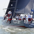Antix, a Ker 39 racing in the Solent with Anthony O'Leary at the helm.