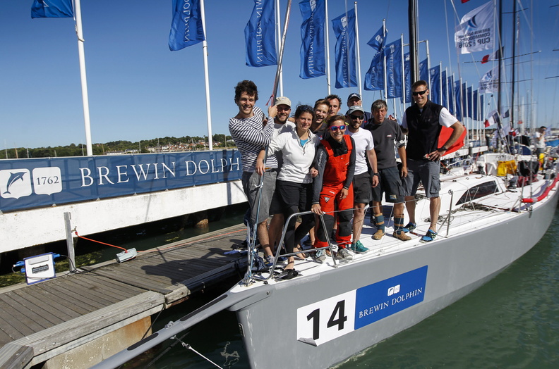 Didier Gaudoux's crew on the JND 39, Lann Ael 2 racing in France white
