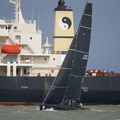 A busy day in the Solent as Varuna come to the finish