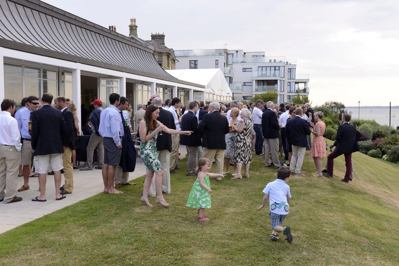 The Crowds gather outside the Pavillion on the sunny day before the start of Prizegiving