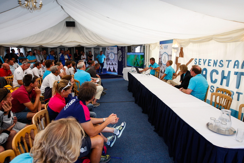 The competitors gather at the Skippers Briefing