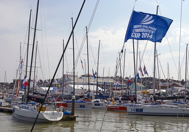 The Cowes Yacht Haven filling up with the 27 boats for the event
