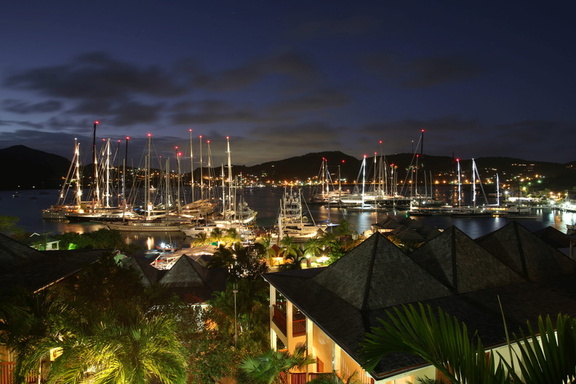 Antigua's Falmouth Harbour looks magnificent at night © Tim Wright/Photoaction.com