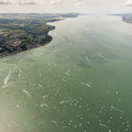 Aerial photo of the 2015 Rolex Fastnet Race start off Cowes