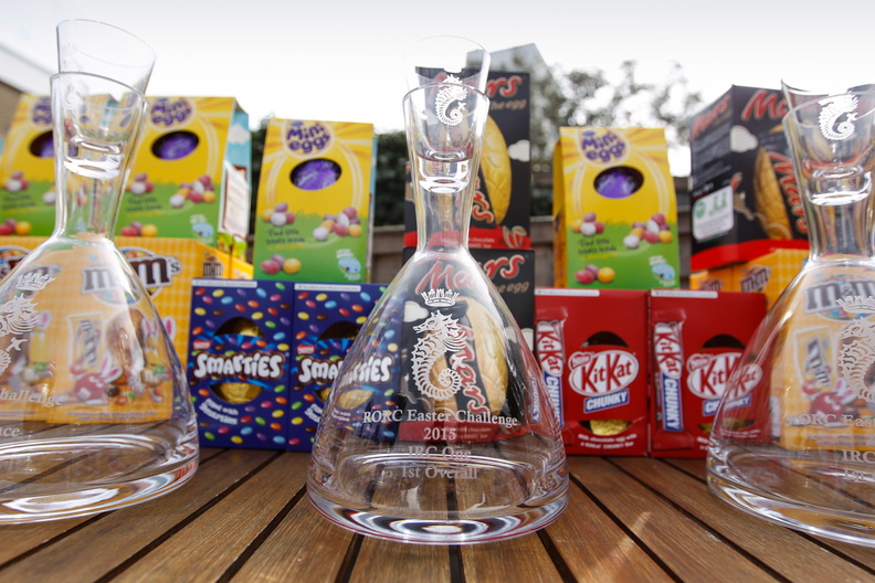 Easter egg prizes and decanters at the Prizegiving