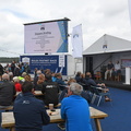 Deputy Racing Manager on the stage for the Skipper's Briefing
