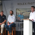 Deputy Racing Manager Tim Thubron leads the Skipper's Briefing 