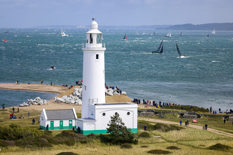Hurst Castle and lighthouse marks the exit from the Solent and the next leg down the south coast