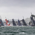 The IMOCAS and Class40s line up on their start