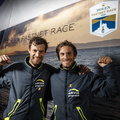 Co-skippers Charlie Dalin and Paul Meilhat of first finishing IMOCA, Apivia